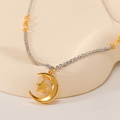 Элегантные ожерелья с подвесками в виде звезд и луны из латуни в стиле отпуска для женщин YN2670