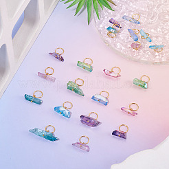 30шт 6 стиля гальванические подвески из натурального кварцевого кристалла&nbsp;PALLOY-TAC0225