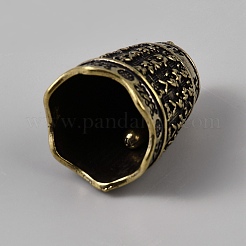 チベットスタイルの真鍮の鐘のペンダント  アンティークブロンズ  鐘  32.5x23x22mm  穴：4.5x4mm&nbsp;KK-WH0101-074C