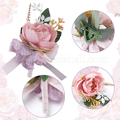 Corpetti di peonia imitazione tessuto di seta&nbsp;AJEW-WH0285-81B