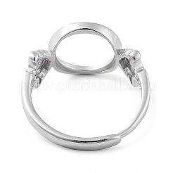 Плоское круглое регулируемое кольцо с 925 компонентом из стерлингового серебра STER-G042-01P