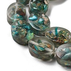 Окрашенная натуральная императорская яшма с нитями смоляных бусин G-G083-A01-01