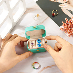 1 Stück rechteckige Aufbewahrungsboxen für Schmuck aus PU-Kunstleder&nbsp;PAAG-TA0001-01C