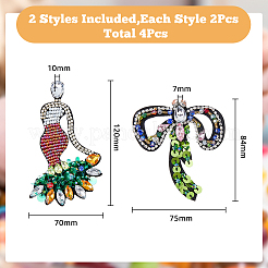 4 шт. 2 стильных аксессуара для одежды из стекла и стразов&nbsp;DIY-HY0001-18