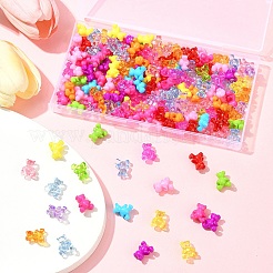 140 шт. 2 вида непрозрачных/прозрачных акриловых бусин MACR-FS0001-96