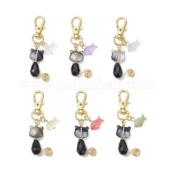 Стеклянные подвесные украшения в виде кошек и рыб&nbsp;HJEW-JM03530