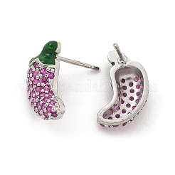 Серьги-гвоздики из латуни с микропаве из кубического циркония EJEW-M077-06P