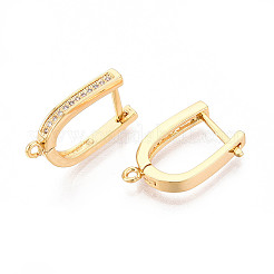 Латунные серьги-кольца из прозрачного кубического циркония KK-N263-129G