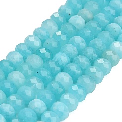 Rangs de perles de jade blanc naturel teintées et facettées&nbsp;GG-CBAE966-01B-M