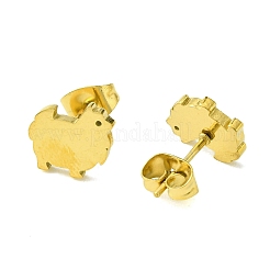 かわいい動物をテーマにした304ステンレススチールのスタッドピアス  犬  9x9.5mm&nbsp;EJEW-B041-02E-G
