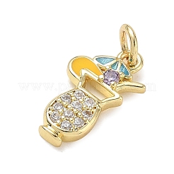 Messing Micro Pave lila Zirkonia Anhänger&nbsp;CU-CBAD872-22G