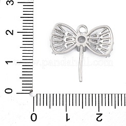 Латунные микро-паве прозрачные кубические цирконии европейские подвески-шармы KK-P289-07P