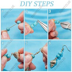 Набор для самостоятельного изготовления сережек-подвесок из синтетической бирюзы и натуральных ракушек на морскую тематику&nbsp;DIY-SC0025-79