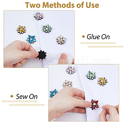 14 шт. 7-х цветные нашивки со стразами для термоприклеивания/пришивания DIY-HS0001-95