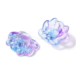 ペイントガラスビーズを焼く  蓮  ライラック  15.5x20.5x7.5mm  穴：1.2mm&nbsp;GLAA-S202-13A