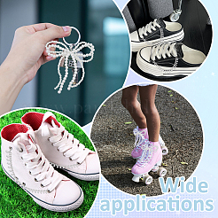 4 шт. латунные и АБС искусственные жемчуг и стразы цепочки для обуви пряжки клипсы HJEW-MA00013