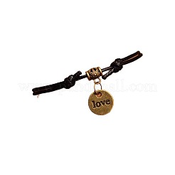 Verstellbare Fußkettchen aus gewachster Kordel mit Strand-Charme aus Legierung für Damen&nbsp;FS-WG9CC8A-03
