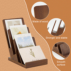 Support élévateur pour organisateur de cartes postales en bois à 4 niveau&nbsp;ODIS-WH0099-26