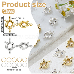 20 шт. 2-х цветные латунные пружинные застежки с покрытием&nbsp;KK-ME0003-47