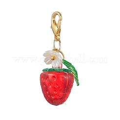 2 шт. подвеска в виде клубники из прозрачного акрила HJEW-JM04318