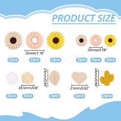 22pcs 11 couleurs perles de silicone&nbsp;SIL-WR0001-07