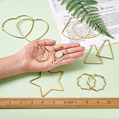 10 пара больших серег-колец из нержавеющей стали 201 и 304 в 10 стилях EJEW-PJ0001-01