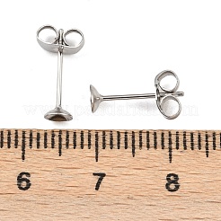 Ohrstecker-Beschläge aus Edelstahl 304&nbsp;STAS-D389-03B-P