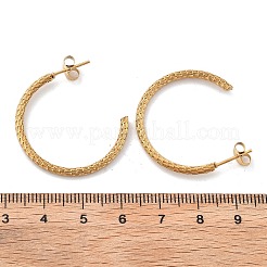 Серьги-гвоздики в форме буквы С из нержавеющей стали 304&nbsp;EJEW-R017-03G-03