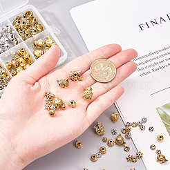 Бусины из сплава в тибетском стиле и прокладки из бисера TIBEB-PH0004-69