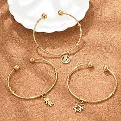 201 браслет-манжета из нержавеющей стали&nbsp;BJEW-M284-20G-1