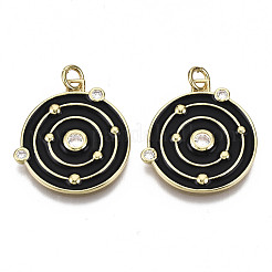 Pendentifs avec zircon cubiques à micro-pavés en laiton&nbsp;ZIRC-N039-056B-NF
