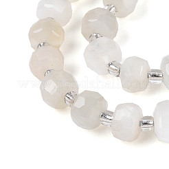 Натуральный белый лунный камень бисер пряди G-N327-08A-09