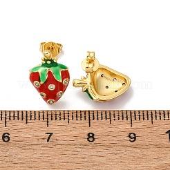 Латунные микро проложить серьги стержня кубического циркония EJEW-D322-05G-01