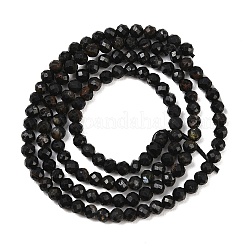 Натуральный черный турмалин бисер нитей&nbsp;X-G-D320-A04-3mm-02