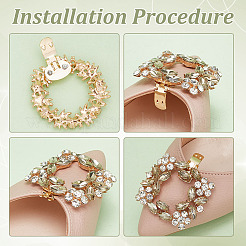 4 pieza de 2 estilos de clips para hebillas de zapatos de aleación y vidrio&nbsp;AJEW-FG0003-07