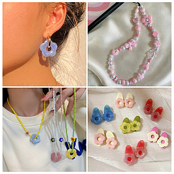 120 шт. 15 стильных прозрачных и непрозрачных акриловых бусинок OACR-BT0001-03