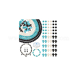 Наборы для самостоятельного изготовления круглых и крестообразных браслетов из синтетической бирюзы DIY-NB0012-31