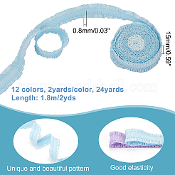 24 yard 12 styles de fibre élastique plate en polyester&nbsp;EC-CA0001-02