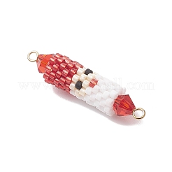 Подвески-соединители в виде Санта-Клауса из стеклянных бусин PALLOY-MZ00917-01