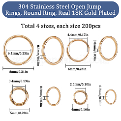 800 шт. 4 стиля соединительных колец из нержавеющей стали 304 STAS-SC0009-36