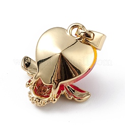 Настоящие 18-каратные позолоченные подвески из латуни с микропаве из прозрачного кубического циркония&nbsp;KK-C015-32G-13