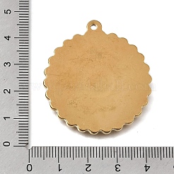 304ステンレススチールエナメルペンダント  花のチャーム  ゴールドカラー  空色  42x38x3.5mm  穴：2mm&nbsp;STAS-E520-02B-G