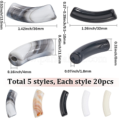 100шт 5 стиля непрозрачные акриловые бусины&nbsp;MACR-SP0001-83A