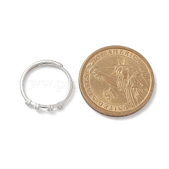 Verstellbare Ringe aus rhodiniertem Sterlingsilber mit Mikropflaster und klarem Zirkonia für Damen&nbsp;RJEW-P130-01P-C