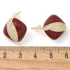 Серьги-гвоздики из латуни EJEW-B115-01G-02