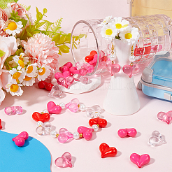 100шт 5 цвета непрозрачные и прозрачные акриловые бусины MACR-SC0001-78