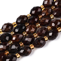 Натуральный оранжевый гранатовый бисер пряди G-N342-53-8x6-05