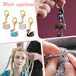 Маркеры петель с замком в виде лебедя из легированной эмали HJEW-AB00047