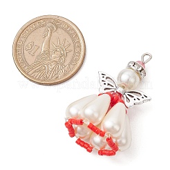 Подвески из перламутрового стекла с бусинами из жемчуга&nbsp;PALLOY-MZ00487-03