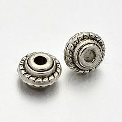 Legierung Rondelle Spacer Beads im tibetischen Stil&nbsp;LS-PALLOY-E381-08AS-NR